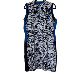 Tail Blue and Black Patterned Dress